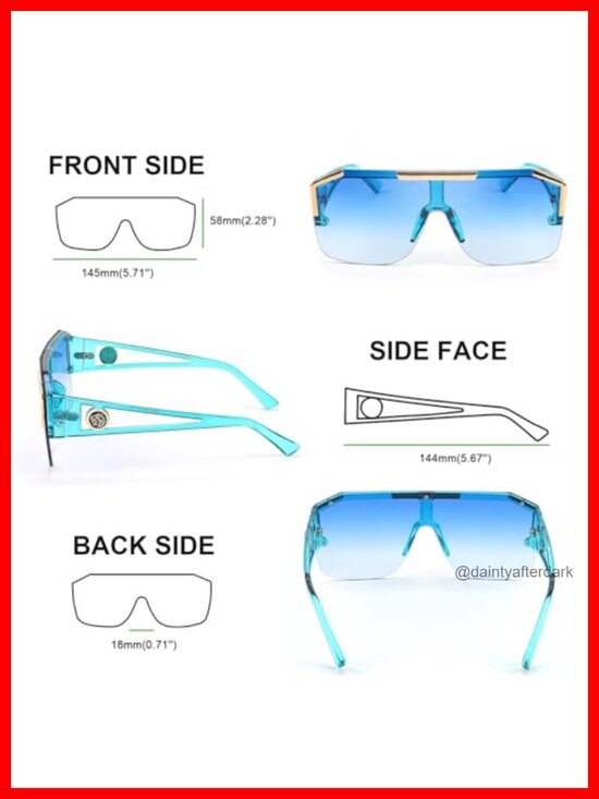 Square Oversized Shield Sunglasses UV400 Shatterproof Polycarbonate main image 6